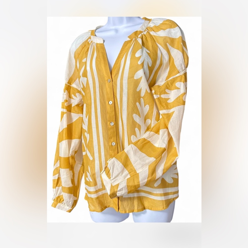 DR2 Mustard and Cream Striped Blouse